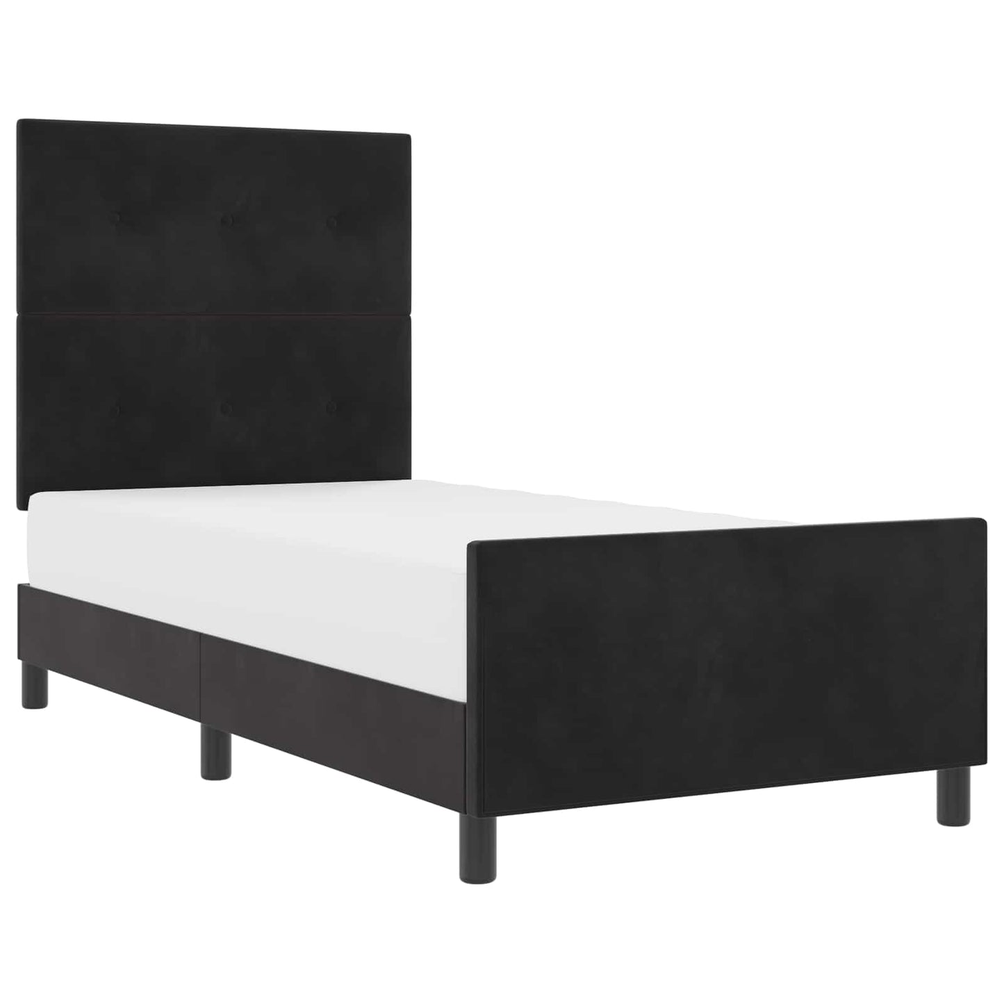 Box spring seng med hovedgærde Sort 80 x 200 cm Fløjl