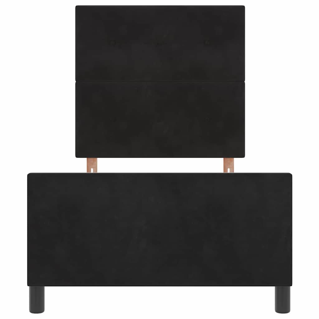 Box spring seng med hovedgærde Sort 80 x 200 cm Fløjl