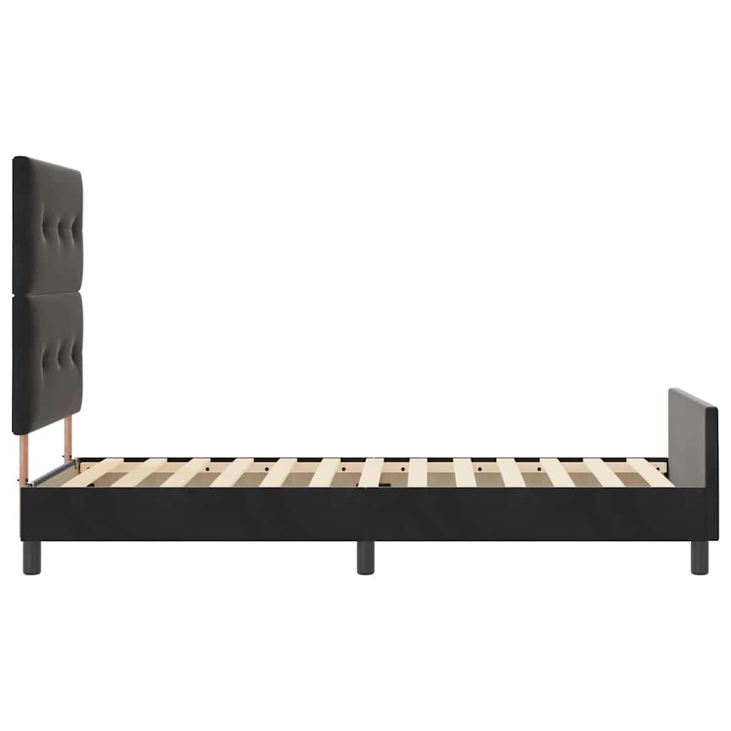 Box spring seng med hovedgærde Sort 80 x 200 cm Fløjl