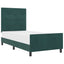 Box spring seng med hovedgærde Mørkegrøn 80 x 200 cm Fløjl