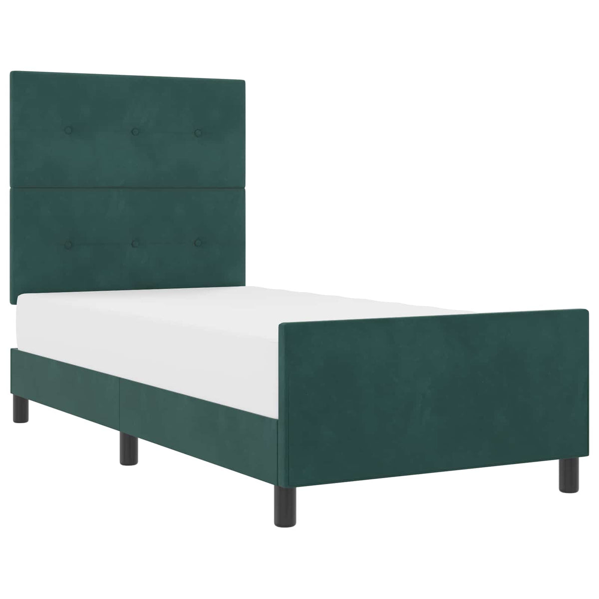 Box spring seng med hovedgærde Mørkegrøn 80 x 200 cm Fløjl
