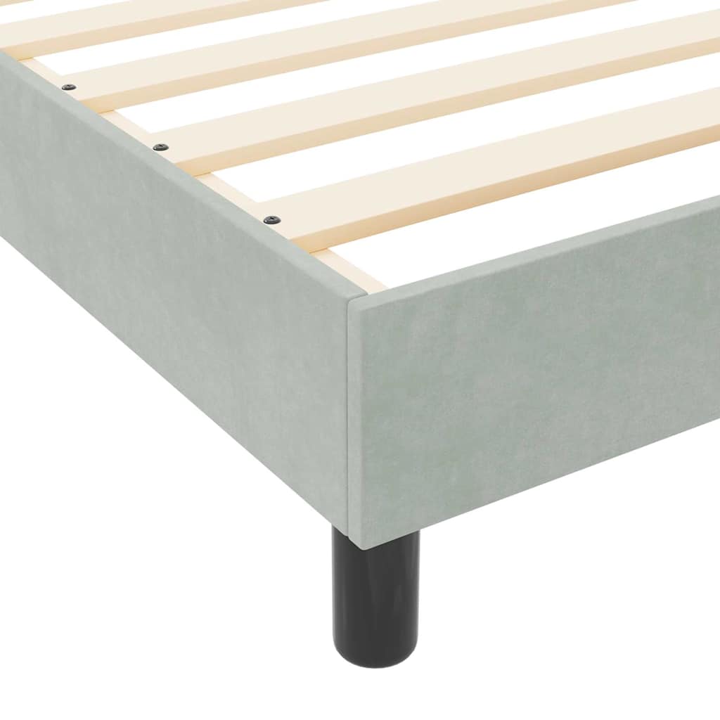 Box spring seng med hovedgærde Lysegrå 80 x 200 cm Fløjl
