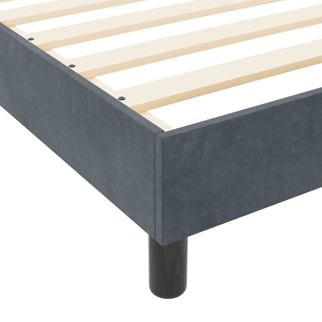 Box spring seng med hovedgærde Mørkegrå 80 x 200 cm Fløjl