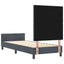 Box spring seng med hovedgærde Mørkegrå 80 x 200 cm Fløjl