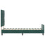 Box spring seng med hovedgærde Mørkegrøn 80 x 200 cm Fløjl