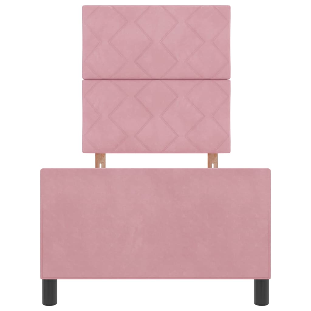 Box spring seng med hovedgærde Lyserød 80 x 200 cm Fløjl