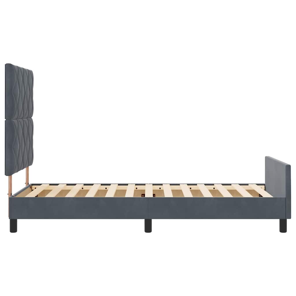 Box spring seng med hovedgærde Mørkegrå 90 x 190 cm Fløjl