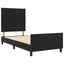 Box spring seng med hovedgærde Sort 90 x 190 cm Fløjl