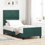 Box spring seng med hovedgærde Mørkegrøn 90 x 190 cm Fløjl