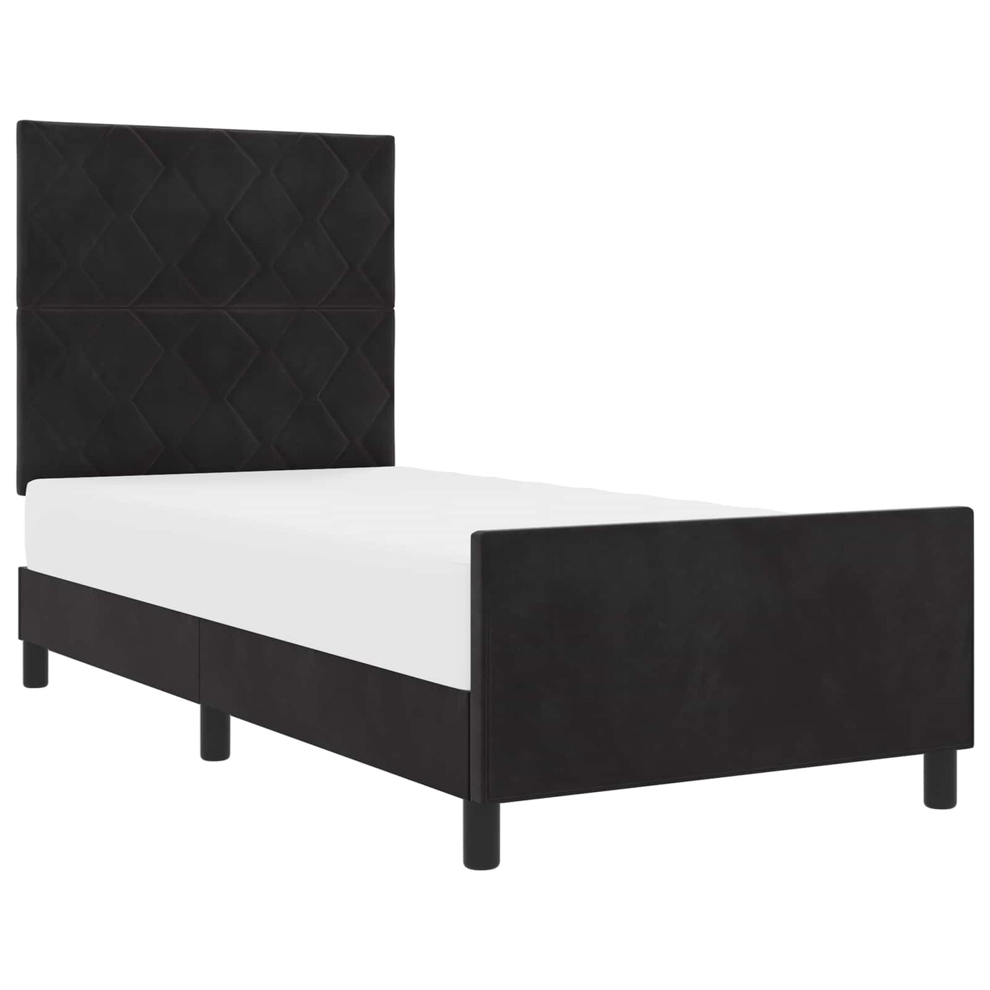 Box spring seng med hovedgærde Sort 90 x 200 cm Fløjl