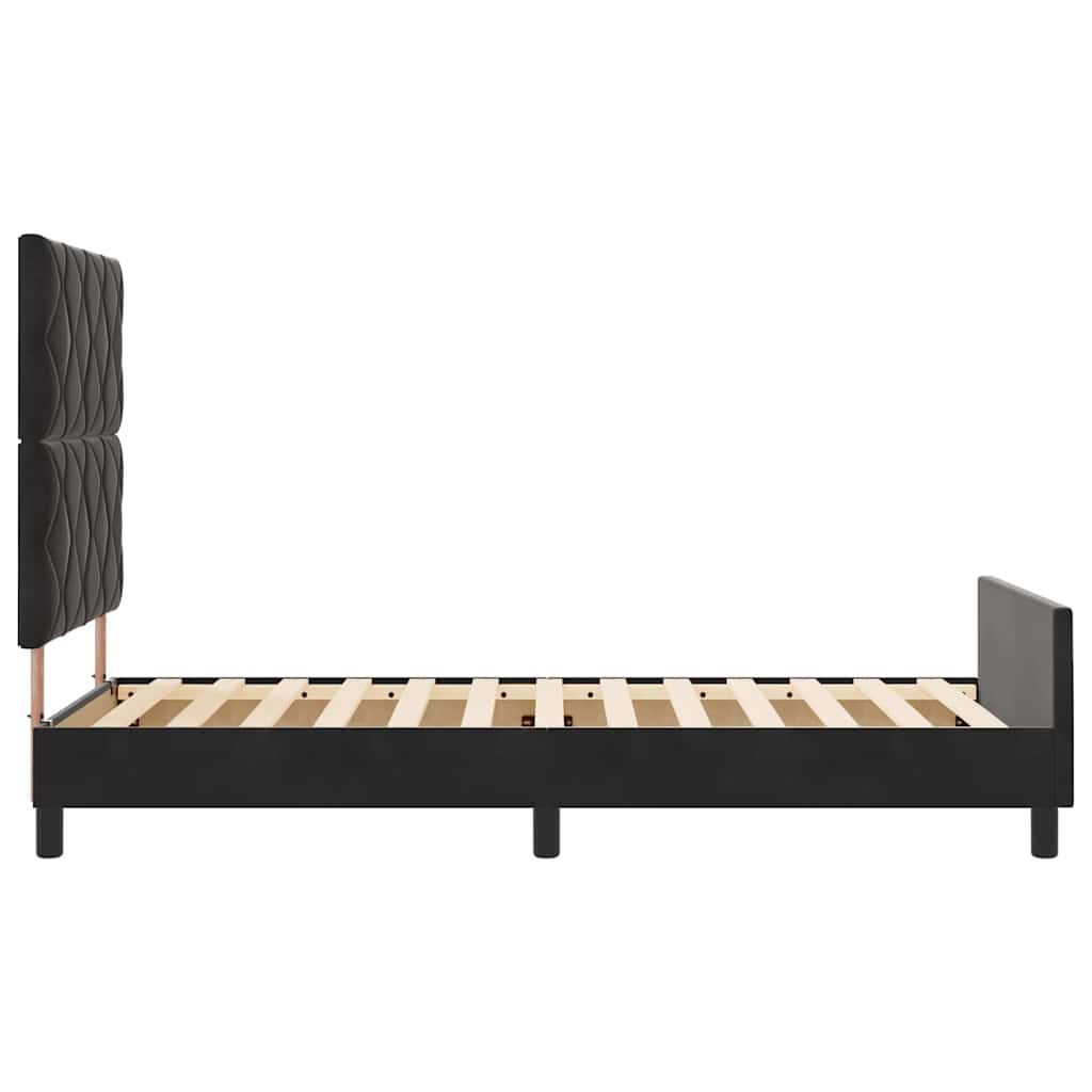 Box spring seng med hovedgærde Sort 90 x 200 cm Fløjl