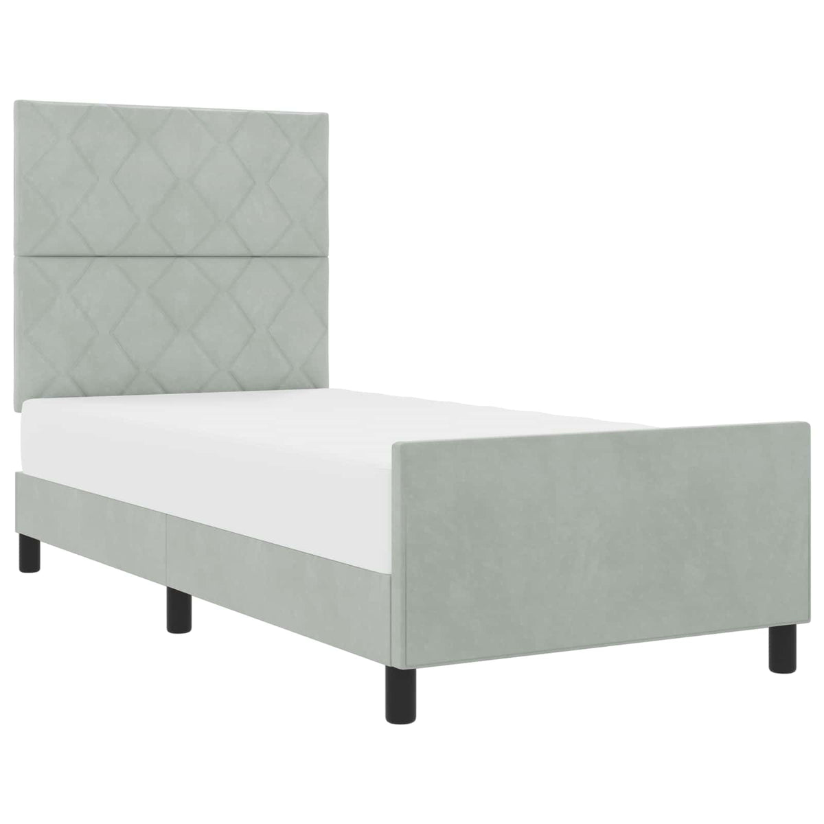 Box spring seng med hovedgærde Lysegrå 100 x 200 cm Fløjl