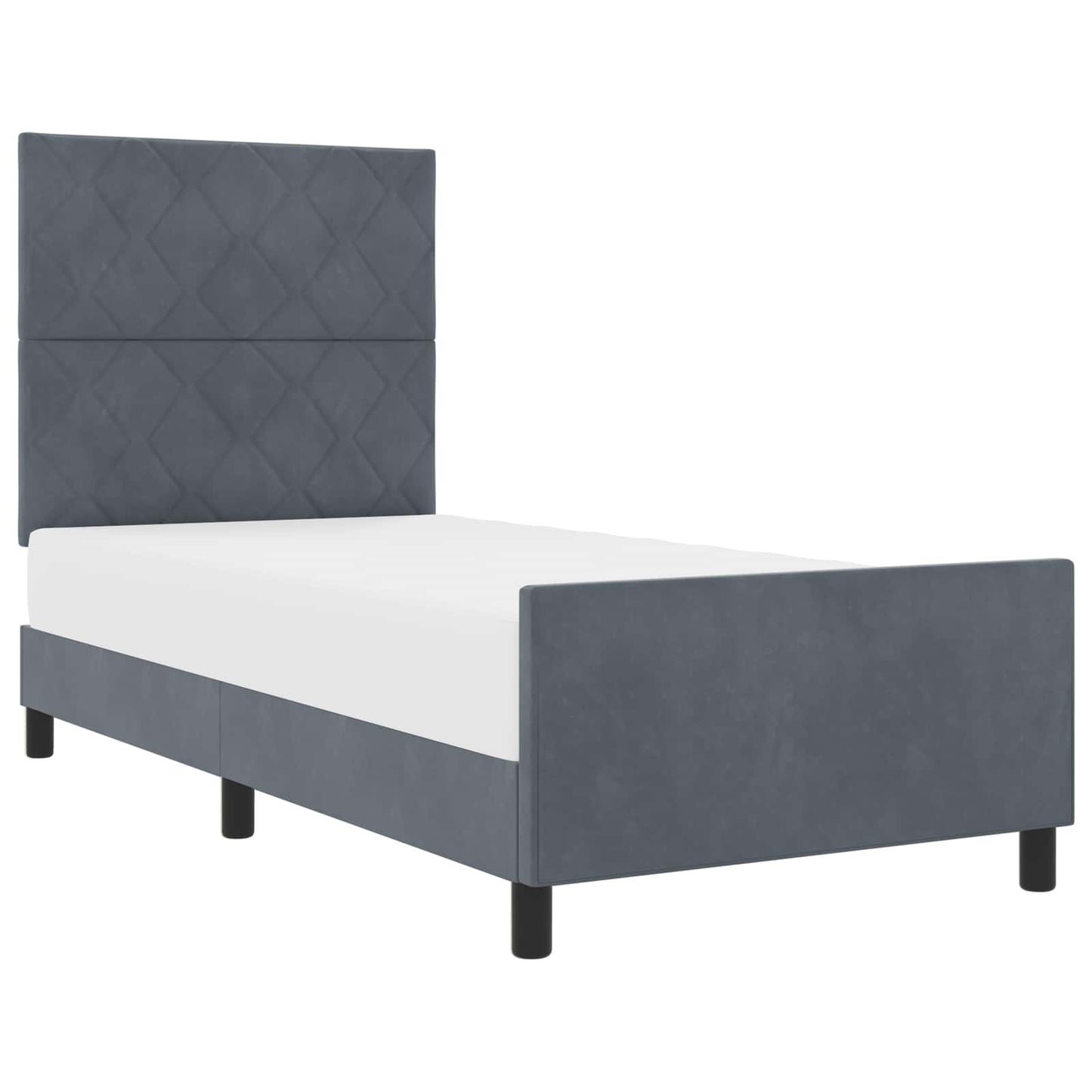 Box spring seng med hovedgærde Mørkegrå 100 x 200 cm Fløjl
