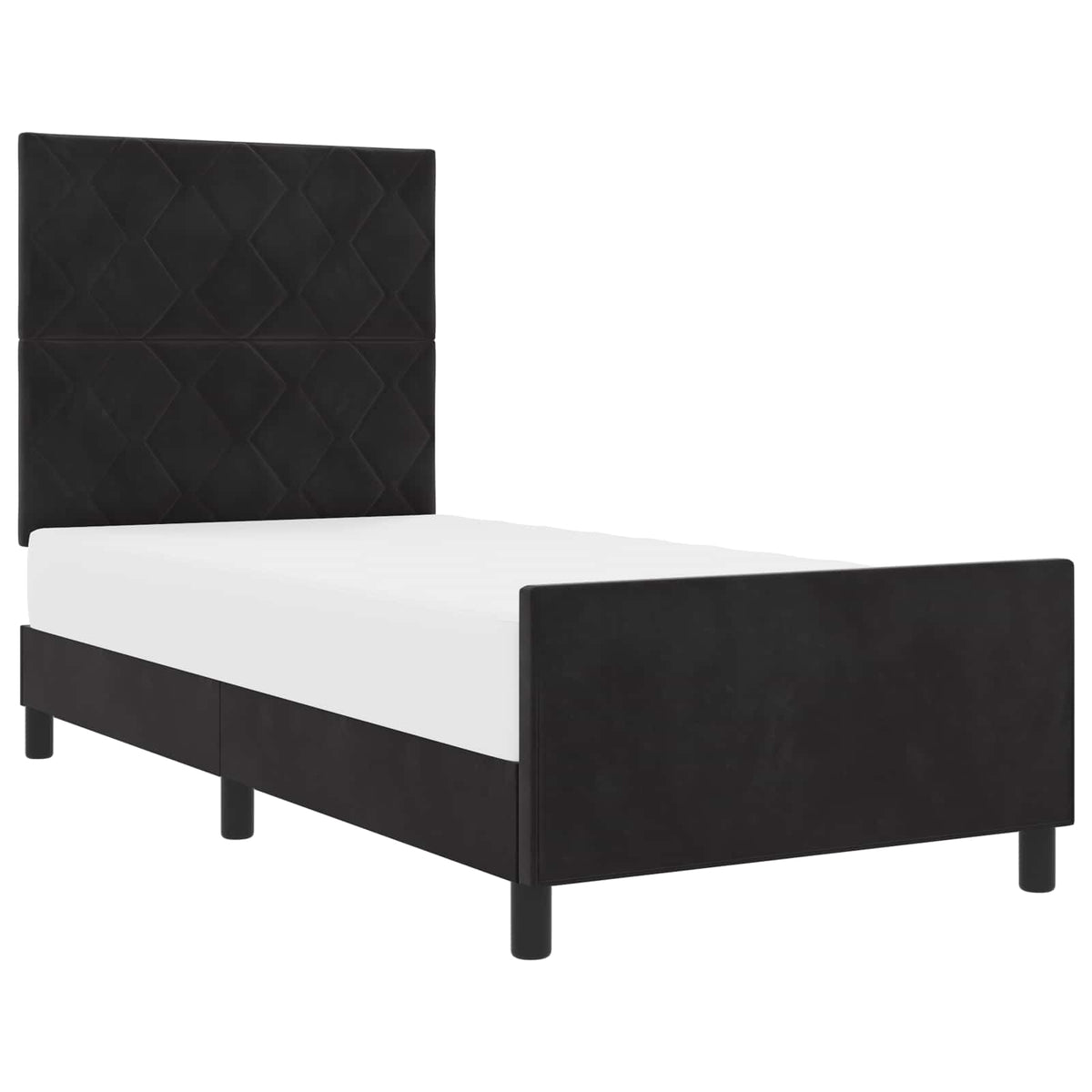 Box spring seng med hovedgærde Sort 100 x 200 cm Fløjl