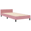 Box spring seng med hovedgærde Lyserød 100 x 200 cm Fløjl