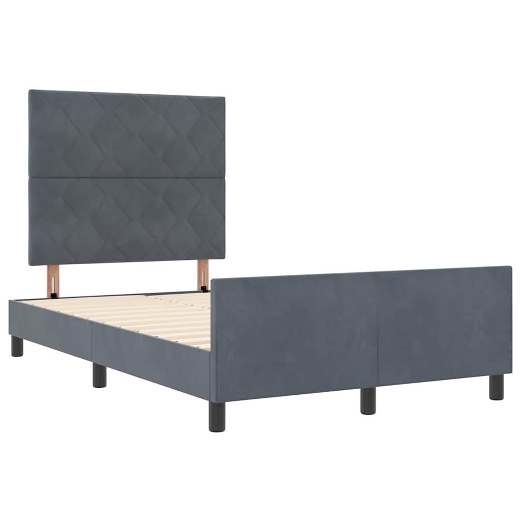 Box spring seng med hovedgærde Mørkegrå 120 x 190 cm Fløjl