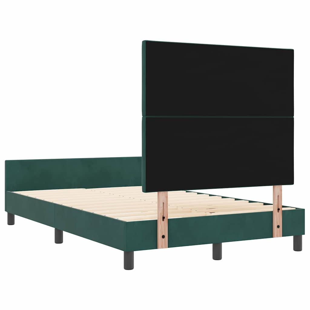 Box spring seng med hovedgærde Mørkegrøn 120 x 190 cm Fløjl