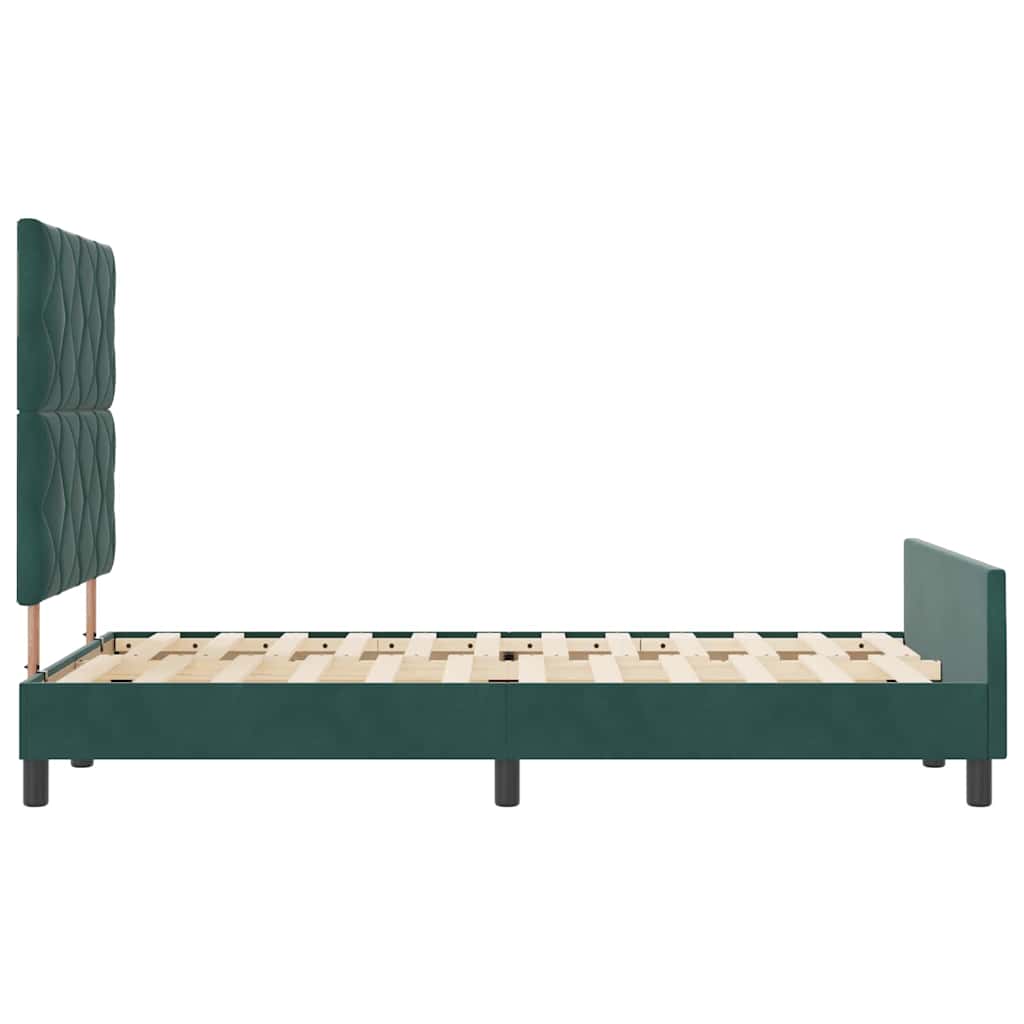 Box spring seng med hovedgærde Mørkegrøn 120 x 190 cm Fløjl
