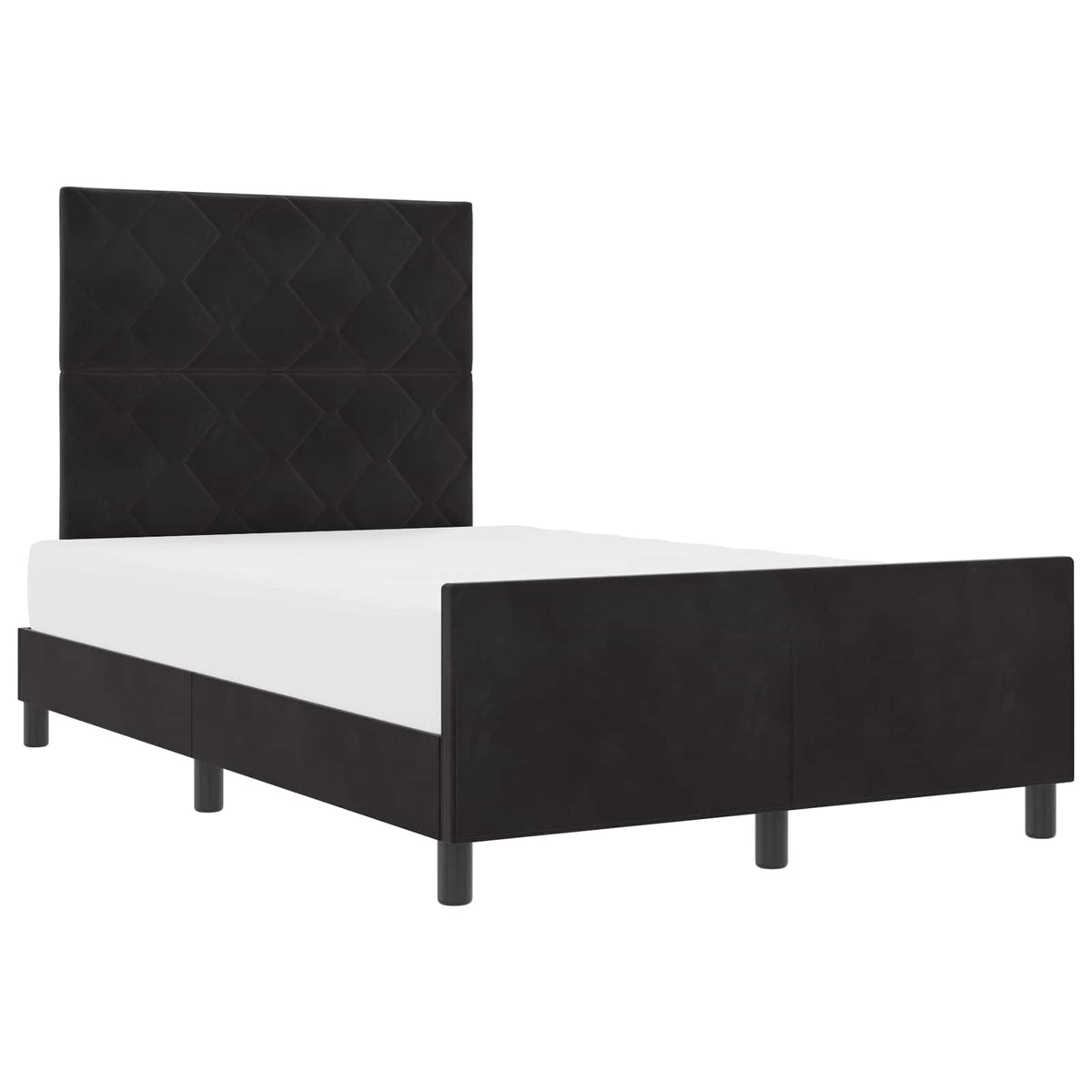 Box spring seng med hovedgærde Sort 120 x 200 cm Fløjl