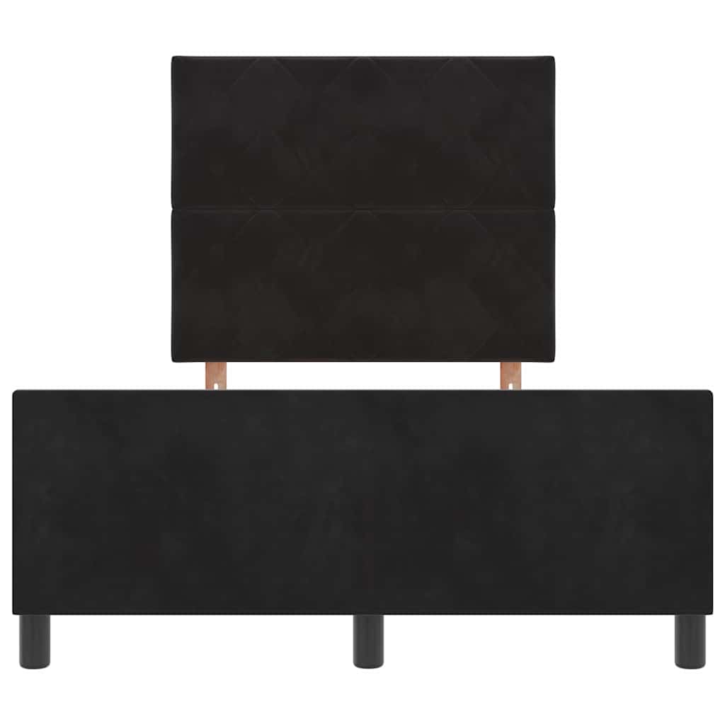 Box spring seng med hovedgærde Sort 120 x 200 cm Fløjl