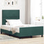 Box spring seng med hovedgærde Mørkegrøn 120 x 200 cm Fløjl