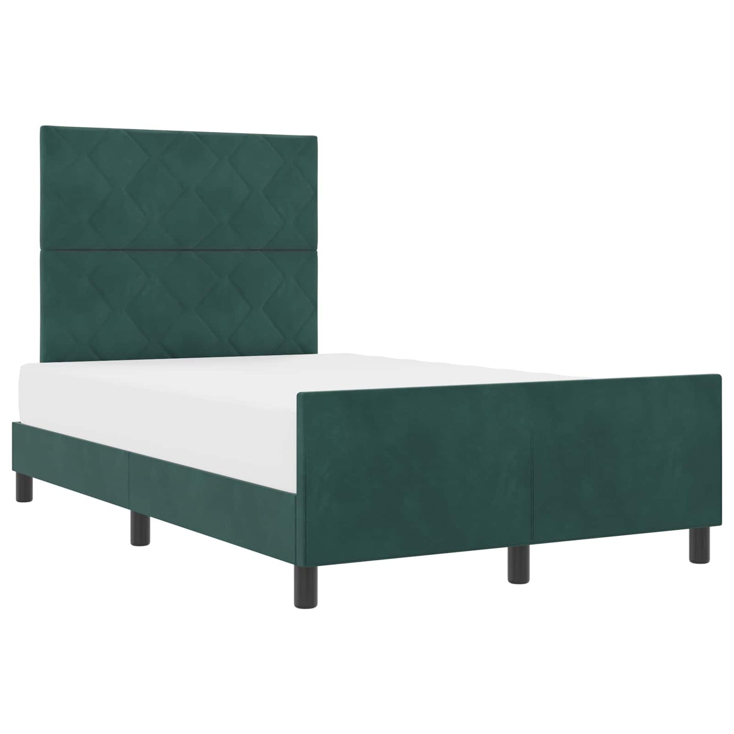 Box spring seng med hovedgærde Mørkegrøn 120 x 200 cm Fløjl