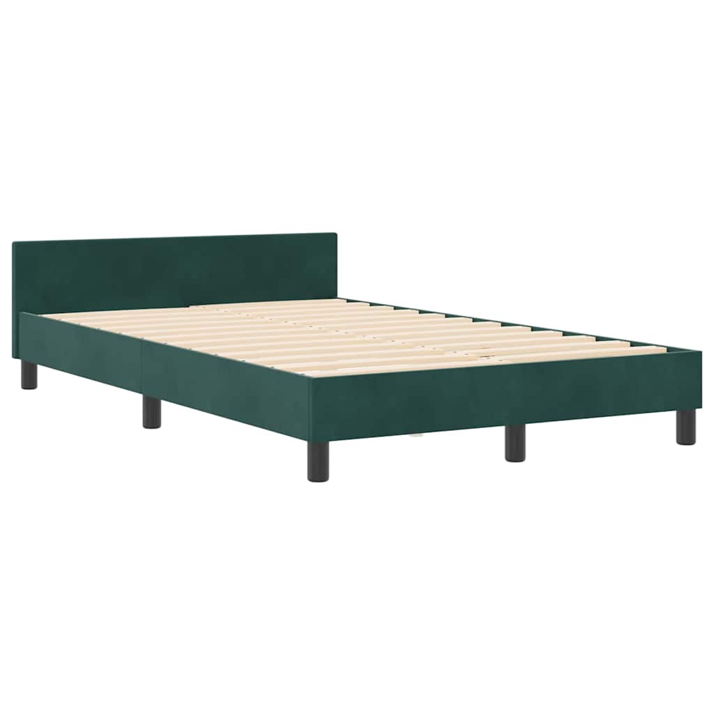 Box spring seng med hovedgærde Mørkegrøn 120 x 200 cm Fløjl