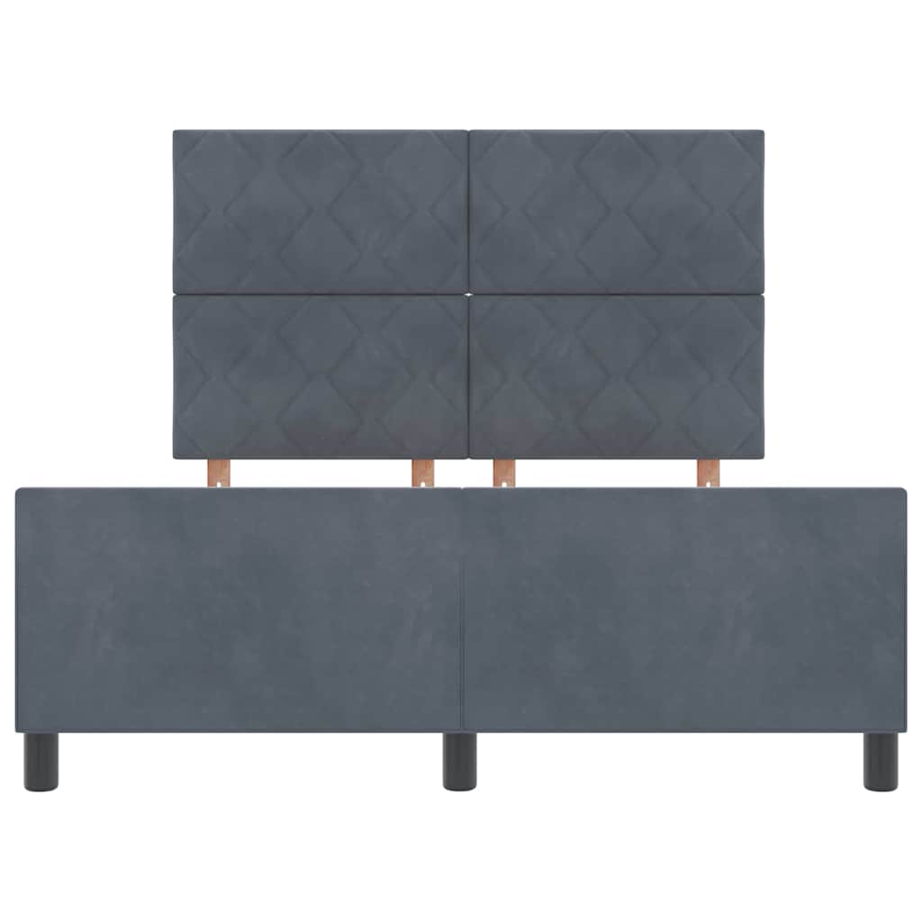 Box spring seng med hovedgærde Mørkegrå 140 x 190 cm Fløjl