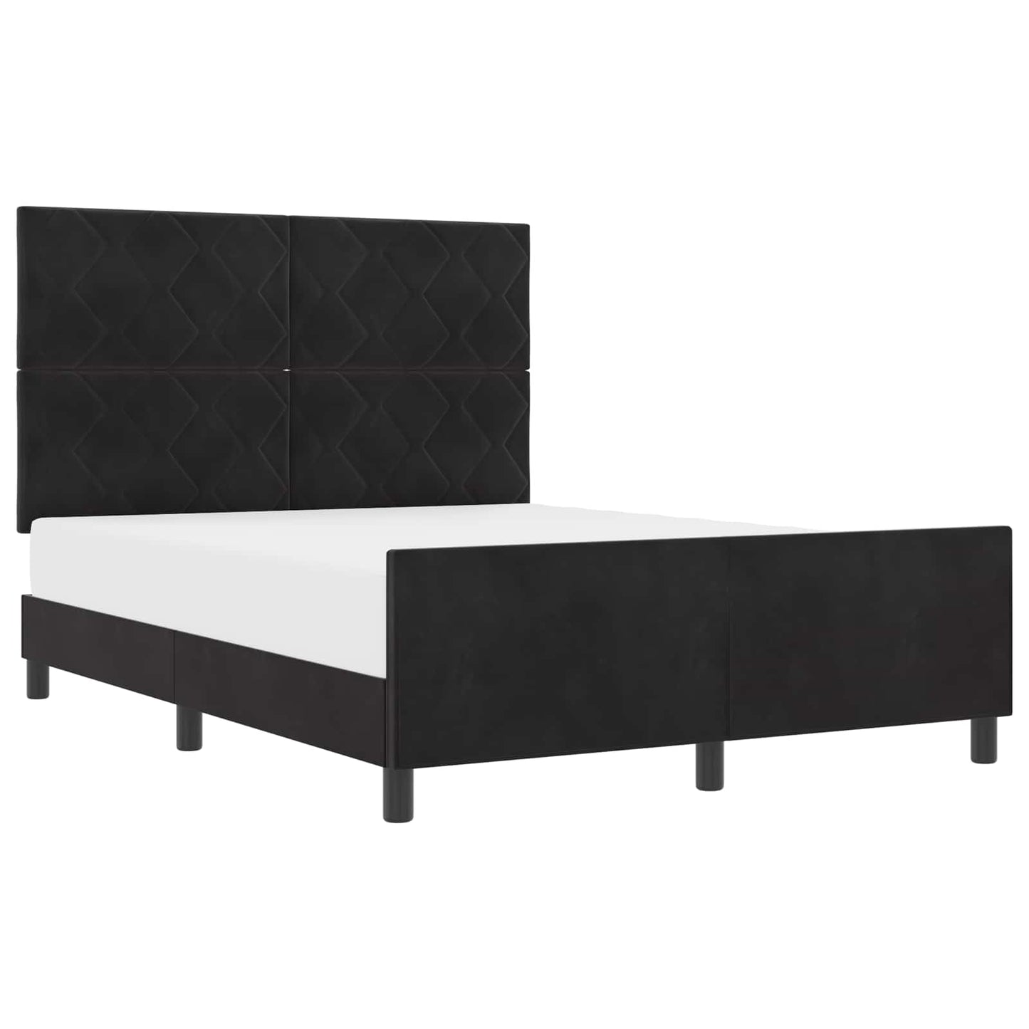Box spring seng med hovedgærde Sort 140 x 190 cm Fløjl