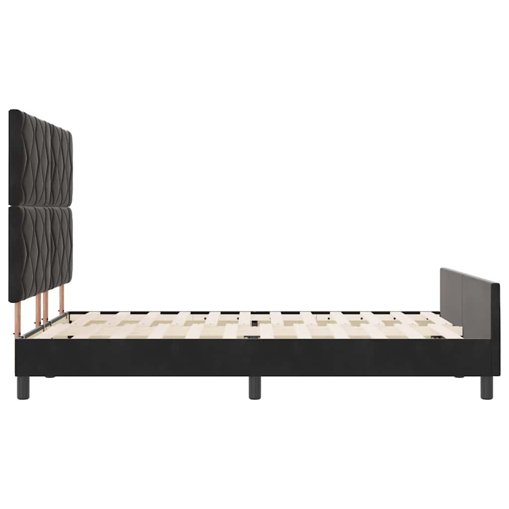 Box spring seng med hovedgærde Sort 140 x 190 cm Fløjl