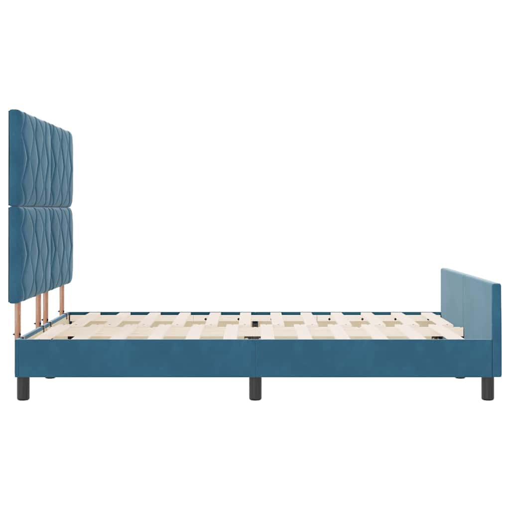 Box spring seng med hovedgærde Mørk blå 140 x 190 cm Fløjl