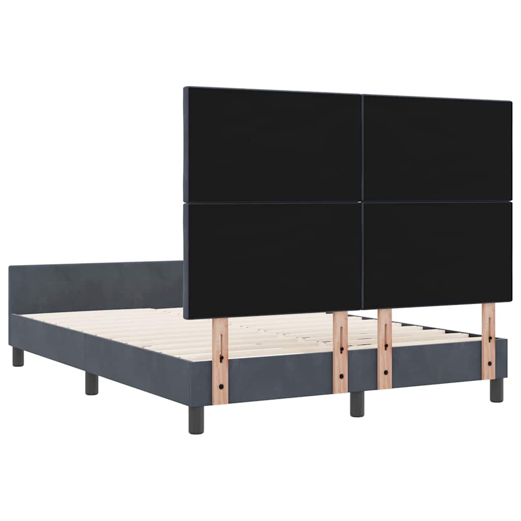 Box spring seng med hovedgærde Mørkegrå 140 x 200 cm Fløjl