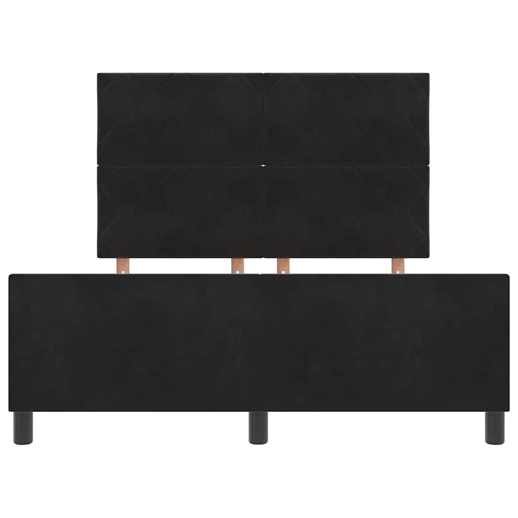 Box spring seng med hovedgærde Sort 140 x 200 cm Fløjl