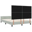 Box spring seng med hovedgærde Lysegrå 160 x 200 cm Fløjl