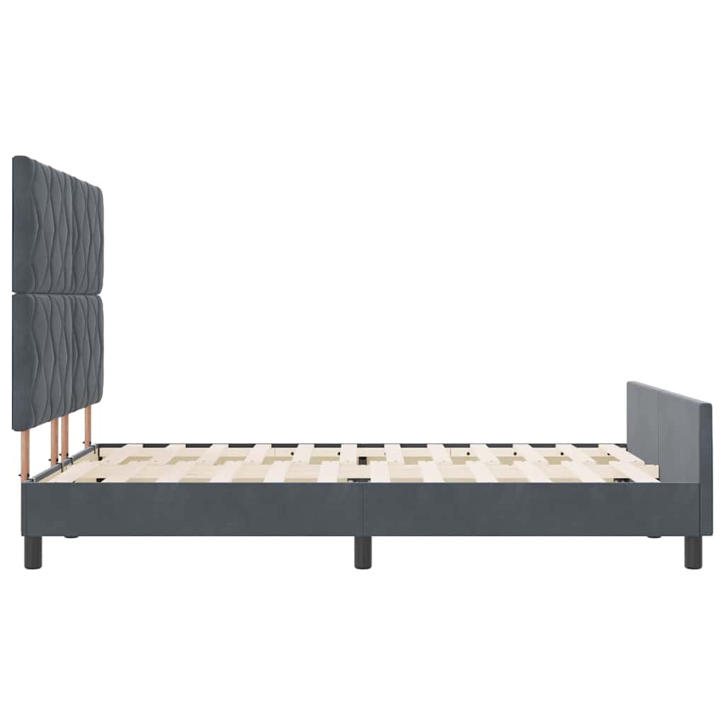 Box spring seng med hovedgærde Mørkegrå 160 x 200 cm Fløjl