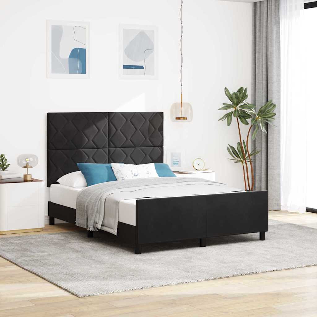 vidaXL Box spring seng med hovedgærde Sort 160 x 200 cm Fløjl