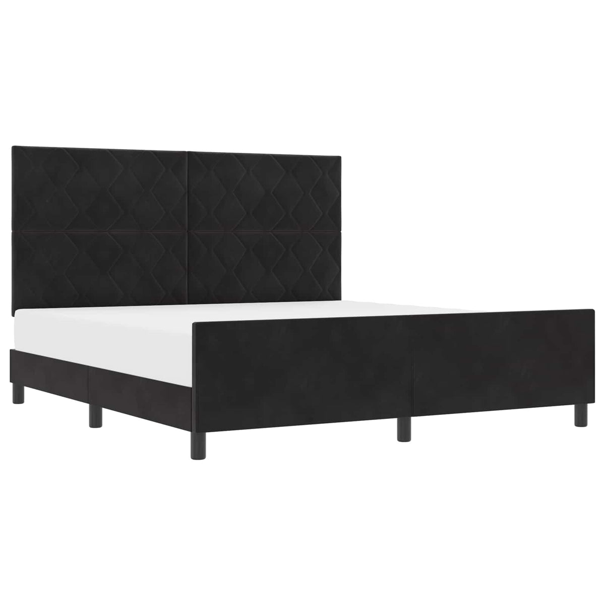 Box spring seng med hovedgærde Sort 180 x 200 cm Fløjl