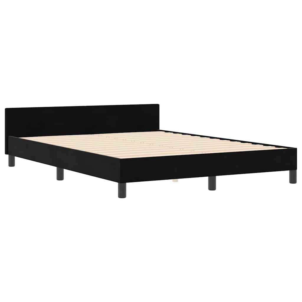 Box spring seng med hovedgærde Sort 180 x 200 cm Fløjl