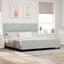 Box spring seng med hovedgærde Lysegrå 200 x 200 cm Fløjl