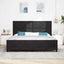 Box spring seng med hovedgærde Sort 200 x 200 cm Fløjl