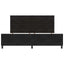 Box spring seng med hovedgærde Sort 200 x 200 cm Fløjl