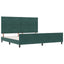 Box spring seng med hovedgærde Mørkegrøn 200 x 200 cm Fløjl