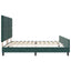 Box spring seng med hovedgærde Mørkegrøn 200 x 200 cm Fløjl