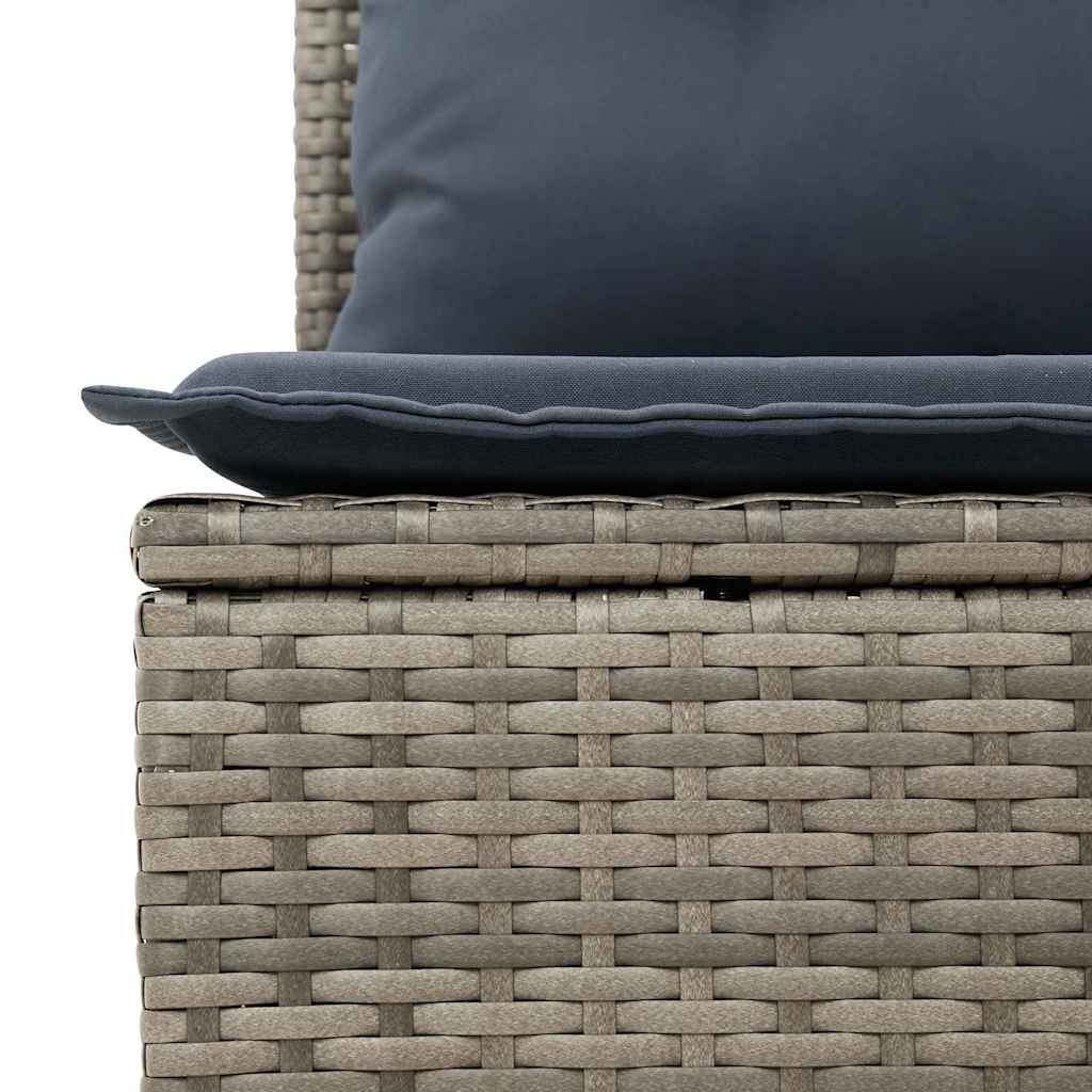 Havesofa Sæt 6 stk. Grå og Marineblå polyrattan