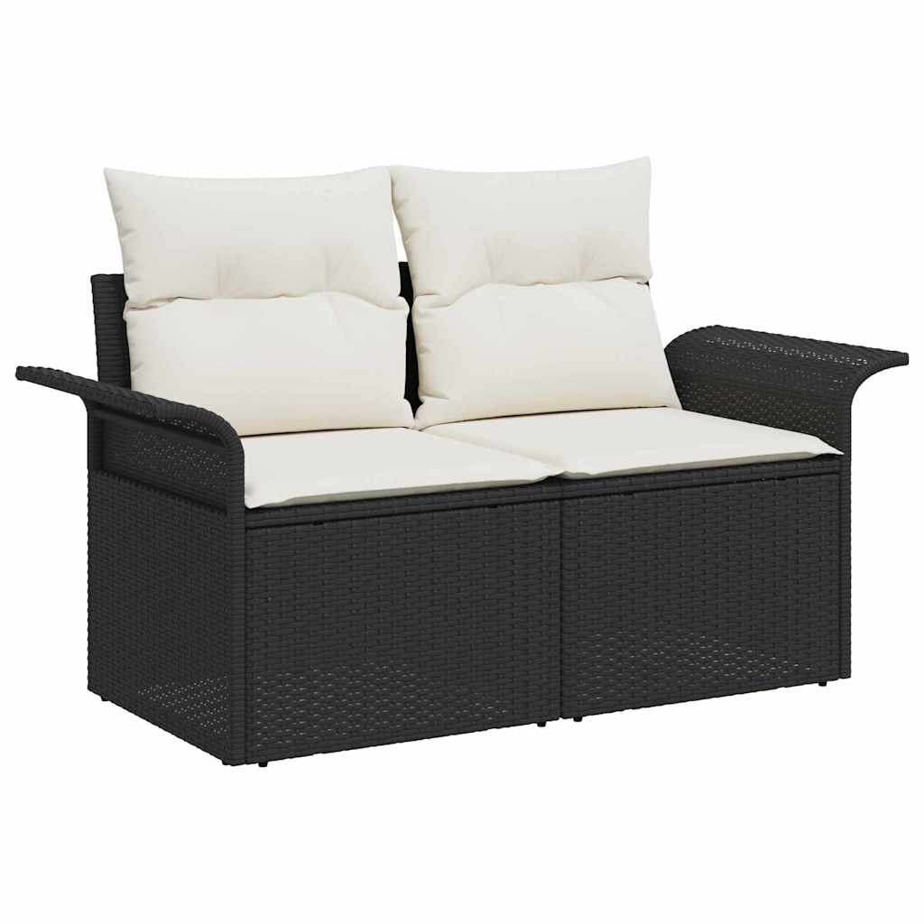 Havesofa Sæt 7 stk. Sort og Cream polyrattan