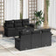Havesofa Sæt 7 stk. Sort polyrattan