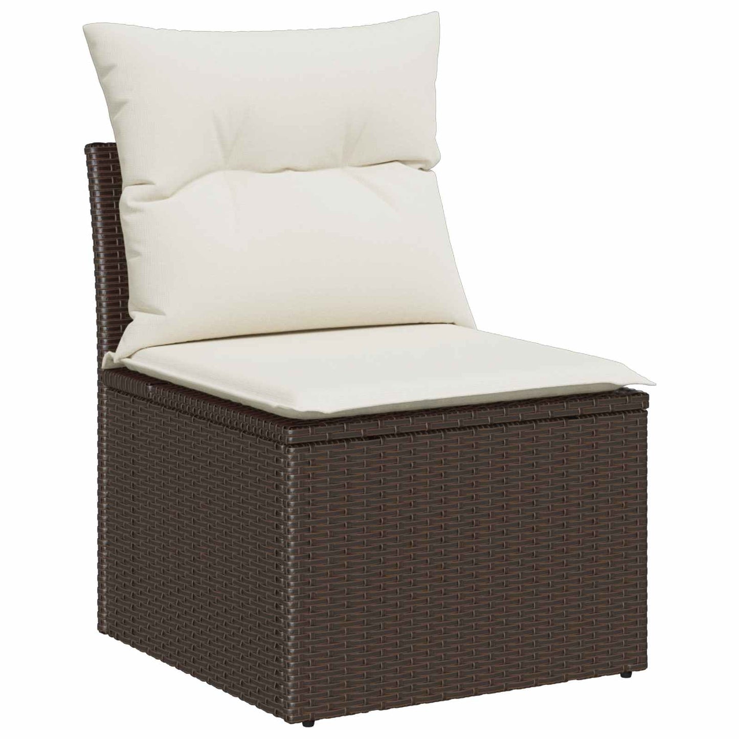 Havesofa Sæt 7 pcs 6-Seater Brun og cremefarvet polyrattan