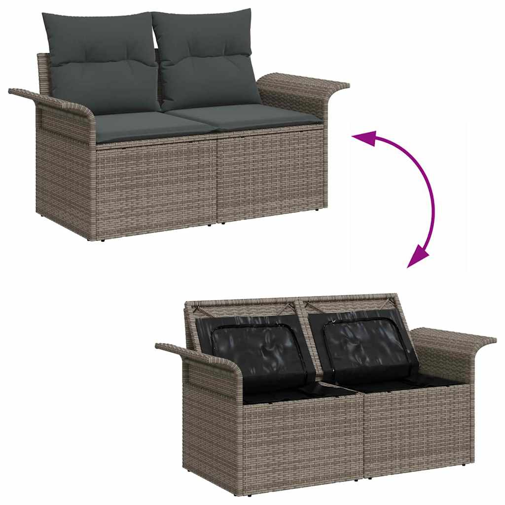 Havesofa Sæt 8 stk. 7-Antal sæder Grå polyrattan