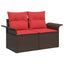 Havesofa Sæt 5 stk. Brun polyrattan