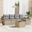 Havesofa Sæt 6 stk. Beige polyrattan